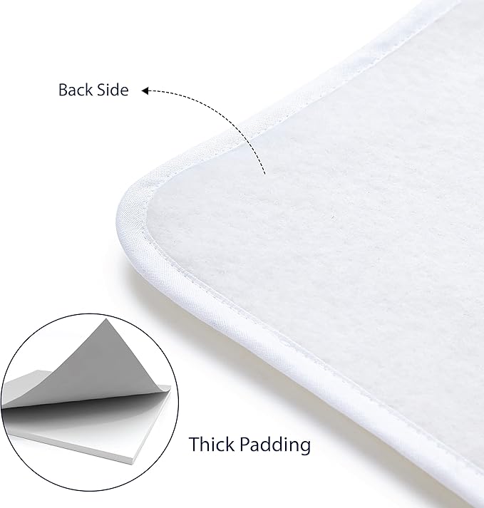 Encasa XO Ironing Mat/Pad (Small 28"x20") with 3mm Padding & Silicone Iron Rest for Steam Pressing on Tabletop or Bed - Heat Resistant, Portable, Quilting & Travel Blanket - Big Leaves Blue-Ruum Studio Home