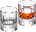 KAMMAK Crystal Whiskey Glasses Set of 2, Handcrafted 2.03oz Old Fashioned Glasses Stemless, Luxury Liquor Glasses, Hand Blown Scotch Cup for Women, Men Barware Gift for Cocktail, Bourbon-Ruum Studio Home