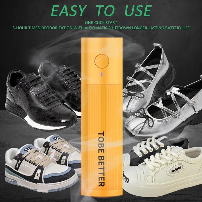 Shoe Deodorizer Rechargeable Ozone Tech Eliminates Odors in All Footwear, Auto Shut-Off Durable Dryer-Style Freshener-Ruum Studio Home