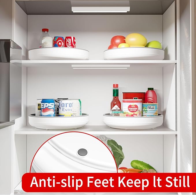 1 Pack 10 Inch Non-Skid Lazy Susan Turntable Organizers - Spinning Rack for Pantry Organization and Storage, Kitchen, Cabinet, Fridge, Bathroom Vanity, Countertop, Under Sink Organizing, Spice Rack-Ruum Studio Home