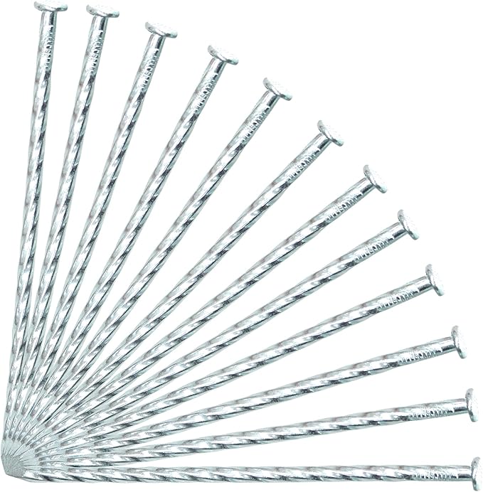 50/100/150 Pack 6" Solid Galvanized Non-Rust Metal Garden Stakes Spiral Landscape Edging Anchors for Paver Edging, Gardening, House Construction, etc (150)-Ruum Studio Home