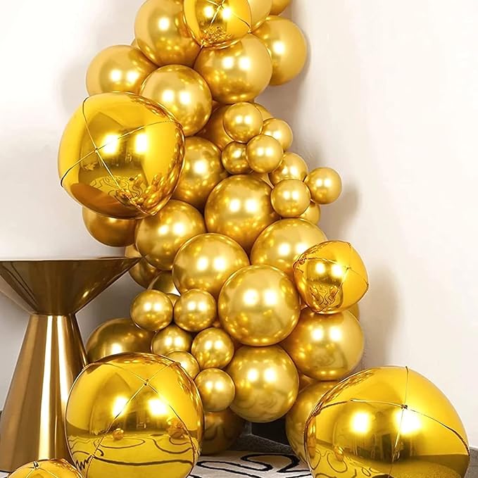 130pcs Metallic Gold Balloons Different Sizes 18" 12" 10" 5" Party Latex Balloons for Birthday Graduation Baby Shower Wedding Anniversary New Year Party Decorations-Ruum Studio Home