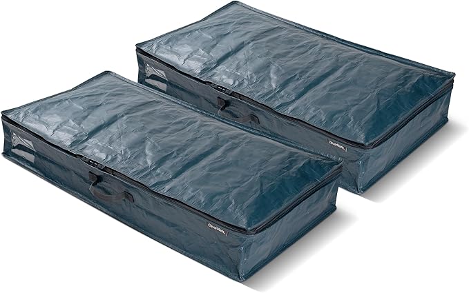 CleverMade Under Bed Storage Bag - Collapsible Storage for Shoes and Clothes Easy Use - Heavy Duty Utility Bag Home-Ruum Studio Home