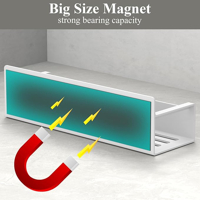 6 Pack Magnetic Spice Rack Organizer for Refrigerator and Oven, White Fridge Organizers and Storage for Kitchen-Ruum Studio Home