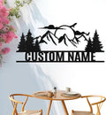 Personalized Mountain Metal Sign, Metal Mountain Wall Art Decor, Custom Family Name Sign, Custom Sign Outdoor Metal, Forest Home Decor Sign, Nature Wall Art, Cabin Decor, Housewarming Gifts-Ruum Studio Home