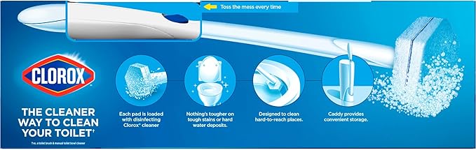 Clorox Original Cleaning System, ToiletWand, Storage Caddy, 6 Refill Heads, Dorm Room Essentials, (Package May Vary)-Ruum Studio Home