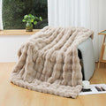 UKELER Camel Fleece Throw Blanket for Couch Faux Fur Throw Blanket Fluffy Blankets and Throws for Bed, Sofa, Office, Camping Cozy Plush Warm Thick Velvet Bed Blanket for Women, Men 60''x80''-Ruum Studio Home