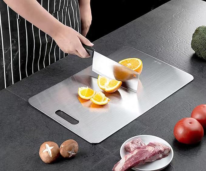 Titanium Cutting Board, New Upgrade Pure Titanium Cutting Boards for Kitchen,Food Grade 316 Stainless Steel Cutting Board，Double sided Dishwasher Safe 13.4 * 9inch-Ruum Studio Home