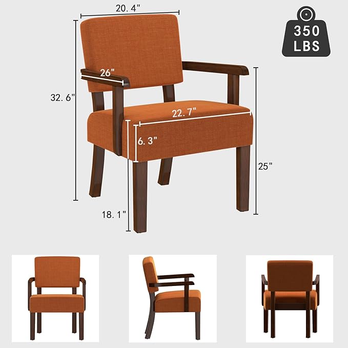 Accent Chair, Living Room Chairs Oversized with Soft Seat and Armrests for Dinning, Bedroom, Reading and Waiting Rooms-Ruum Studio Home