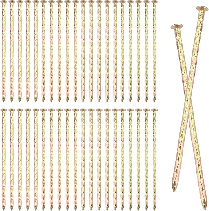 80 PCS 6 Inch Spiral Metal Galvanized Landscape Spikes, Galvanized Non-Rust Metal Garden Stakes, Garden Nails for Artificial Turf, Weed Barrier, Tent, Carpentry and More, by GENHAKON.-Ruum Studio Home