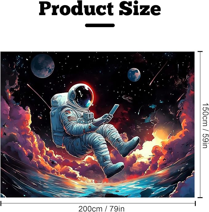 BVBOX Astronaut Tapestry Wall Hanging 79"x59" Space Galaxy Nebula Clouds Art Trippy Cosmic Cool Psychedelic Wall Blanket Decor for Bedroom Living Room Dorm-Ruum Studio Home