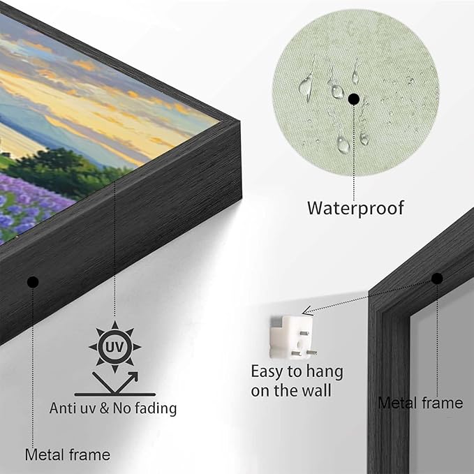 The lavender scenery all over the lake at sunset is suitable for posting in the living room bedroom office landscape poster wall painting-Ruum Studio Home