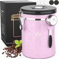 35OZ Coffee Canister for ground coffee with Date Tracker,pink 304 Stainless Steel Kitchen Food Airtight storage container for Coffee Beans or Grounds, Tea, Sugar-Ruum Studio Home