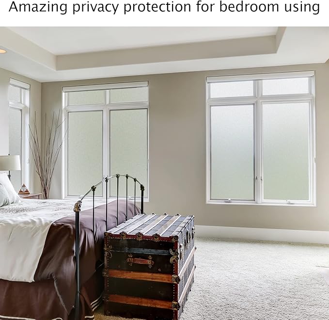 HIDBEA Frosted Window Privacy Film Heat Control UV Blocking, Static Cling Non-Adhesive Reusable Door coverings for Bathroom Home Office (Frosted 29.5 Inch x 13.1 Feet)-Ruum Studio Home