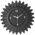 Honiway Wall Clock Battery Operated 12 Inch Rustic Wooden Boho Sunburst Decorative Wall Clock Silent Non-Ticking Black Wall Decor Clocks for Living Room Kitchen Bathroom Bedroom (Black)-Ruum Studio Home