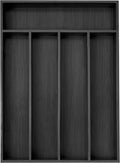 Bamboo Silverware Holder - Drawer Organizer with 5 Slots (Black)-Ruum Studio Home