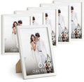 HAUS AND HUES 6x8 White Oak Wooden Picture Frame - Set of 6 6x8 Poster Frame - Premium Oak, Vertical Hang, Shatterproof Plexiglass - Ideal for Home, Room, Office (6x8-inch, White, Set of 6)-Ruum Studio Home