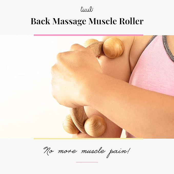 tuuli Accessories – Back Massager with Smooth Ball Rollers, Multi-Functional Back Roller, Neck Massager, Eases Muscle Tension and Supports Skin Health, Muscle Roller 7 x 3 inches-Ruum Studio Home