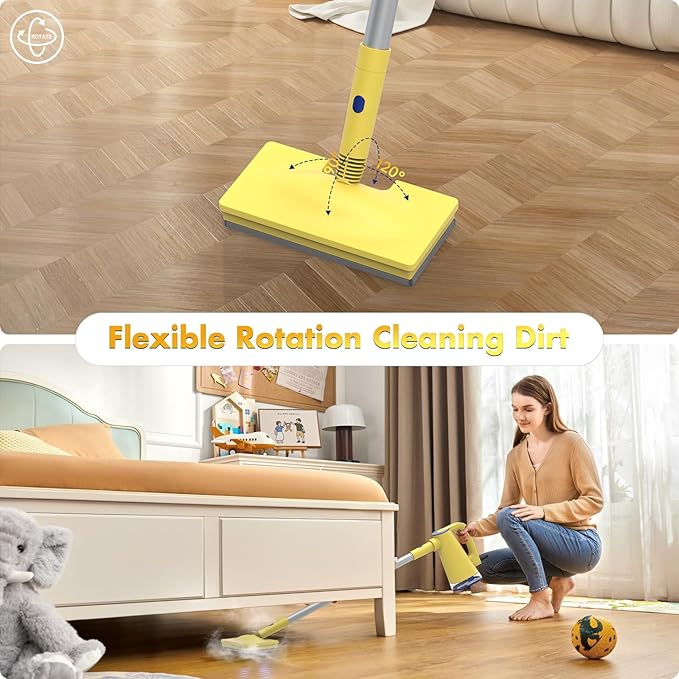 Steam Mop with Detachable Handheld Steam Cleaner for Home Cleaning,13OZ Water Tank,with Handheld 6-in-1 Multi-function Attachments for Hardwood Floors,Clothes,Windows,Tiles Grout and Furniture-Ruum Studio Home