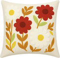 Throw Pillow Cover with Sunflower Embroidery – 18x18 inch Handmade Punch Needle Cushion – 100% Cotton Decorative Pillow for Couch, Bed or Living Room – Boho Floral Home Decor-Ruum Studio Home