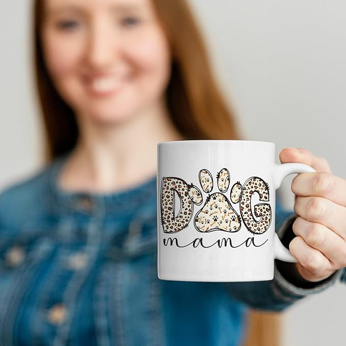 JINYO Dog Mama Mug, Dog Mom Coffee Cup, Dogs Lover Owner Gifts for Women, Pet Lover Gifts Ceramic Coffee Tea Mug 11 oz-Ruum Studio Home
