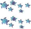 12pcs Sea Turtle Vinyl Stickers Underwater Ocean Decals Waterproof Wall Sticker Home and Bedroom Decoration, DIY Accessories, Blue-Ruum Studio Home