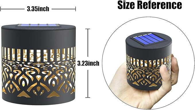 2 Pack Solar Fence Lights Metal Solar Powered Outdoor Deck Step Wall Lights Mandala Theme Waterproof Fence Light for Garden Post Patio Backyard Yard Decor (2 Pack)-Ruum Studio Home