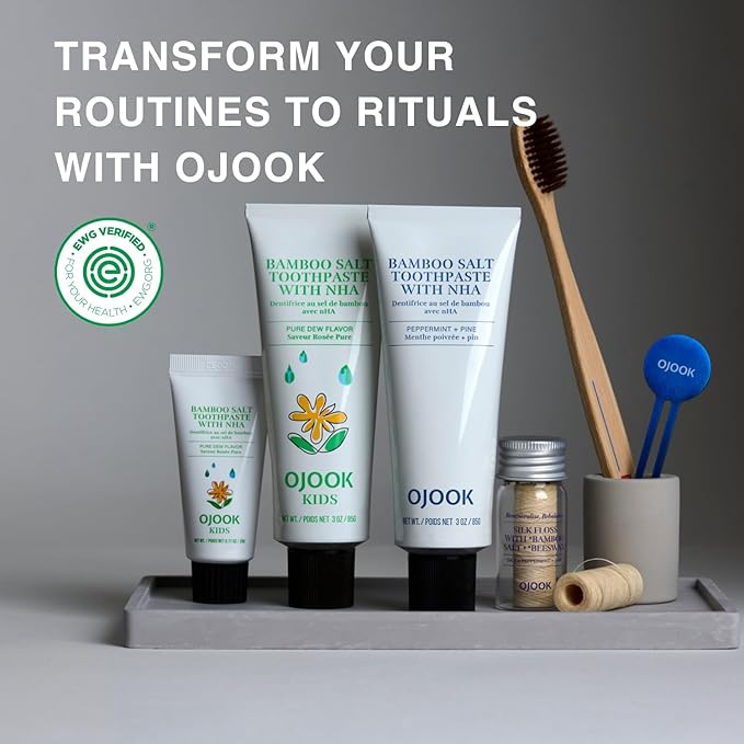 Bamboo Salt Toothpaste with nHA | Fluoride Free, Nano Hydroxyapatite, Remineralizing, Sensitive Teeth, Whitening - Dentist Recommended Oral Care - Pepperming & Pine Flavor, 3 Fl Oz 1 Pk-Ruum Studio Home