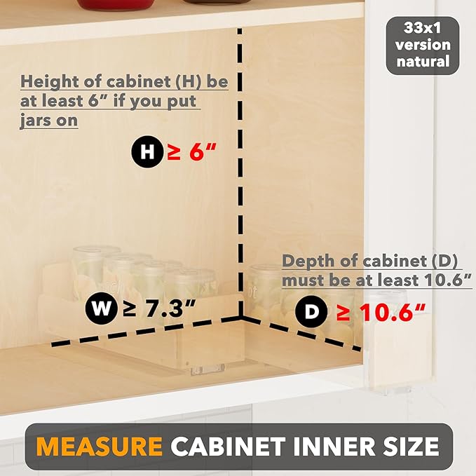 SpaceAid Bamboo Pull Out Spice Rack Organizer for Cabinet, Heavy Duty Slide Out Seasoning Kitchen Pantry Sliding Vertical Organization, 7.3" Wide, 2 Drawers(3" Wide), 1-Tier, Natural-Ruum Studio Home