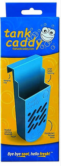 The Tank Caddy is a carrier that hangs inside your toilet tank, while trapping the soot that remains as blue and bleach tablets dissolve.-Ruum Studio Home