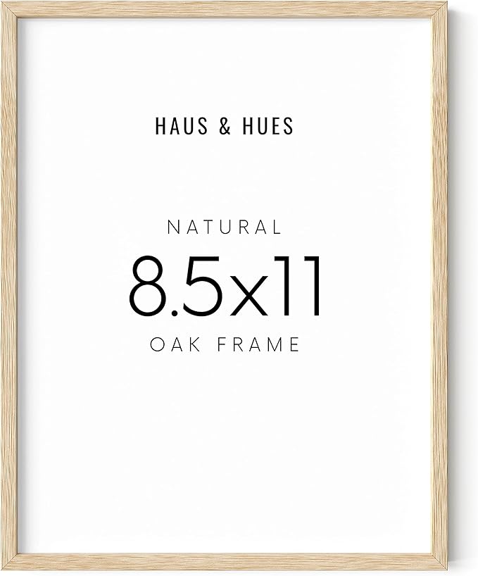HAUS AND HUES Beige Oak Wood 8.5x11 Picture Frame - Modern Wood Wall Art Display - Lightweight 12x16 Frame for Certificates, Art Prints, Photos, Posters - Ready-to-Hang Vertically & Horizontally-Ruum Studio Home