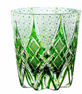 JEKE Edo style Hand Carved Drinking Glass Crystal Whisky Glass 340ml Tumbler For Whiskey Cocktail-Vodka-Beer Drinkingware Glasses In Gift Carton (Green)-Ruum Studio Home