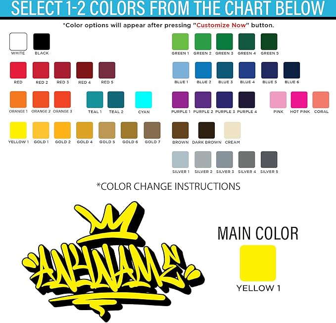 Custom Graffiti Name Wall Decal Personalized Graffiti Name Decal Graphics Large Vinyl Wall Decals for Home & Room Décor, Peel & Stick Wall Art for Kids & Teens Bedroom, Car, Vehicles-Ruum Studio Home