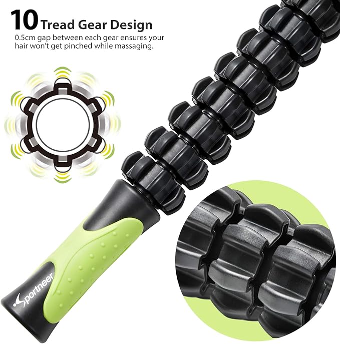 Sportneer Muscle Roller Stick – Deep Tissue Leg & Back Massager for Athletes, Relieves Soreness, Cramps & Tight Muscles – Upgraded Black-Ruum Studio Home