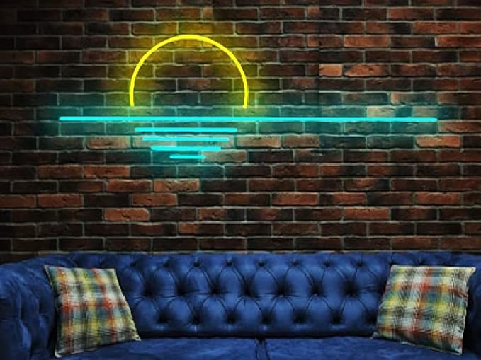 LED Decorative Lights USB Mountains Sunrise Sunset Led Neon Signs Home Decoration Wall Art Holiday Gift Brightness Adjustable 16.5''x9.5''-Ruum Studio Home