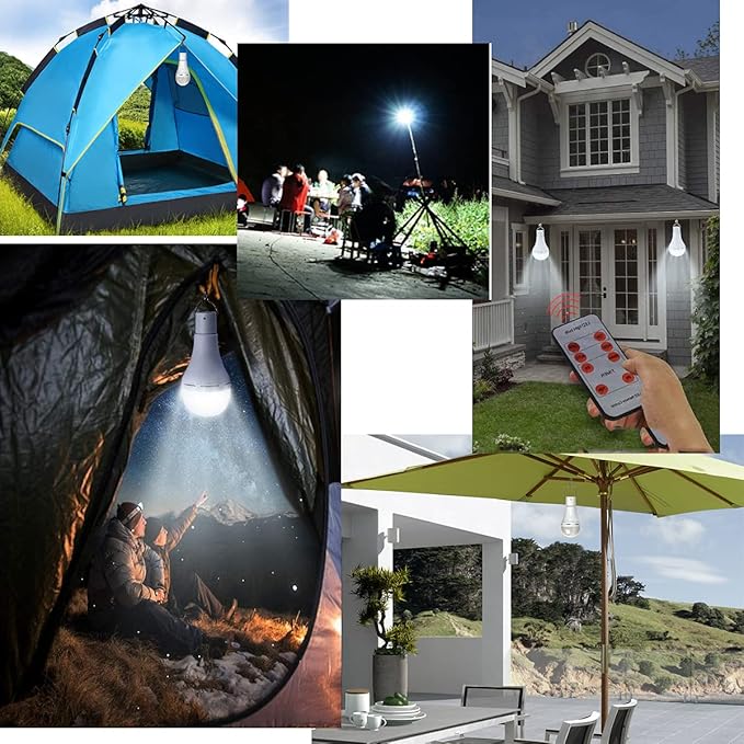 Solar Light Bulb Portable 350LM Solar Powered Camping Light Led Lantern Outdoor for Lamp Light Hiking Fishing Tent Indoor Shed Chicken Coop Hurricane Emergency with USB Chargeable-Ruum Studio Home