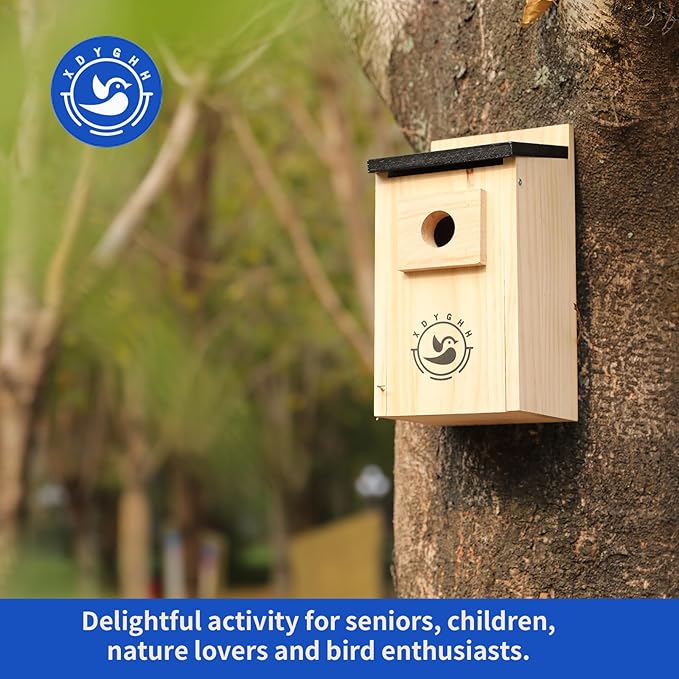 2 Pack Bird Houses for Outside,Bird House kit,Hummingbird House,Blue Bird House Outdoor Wren Swallow Finch-Ruum Studio Home