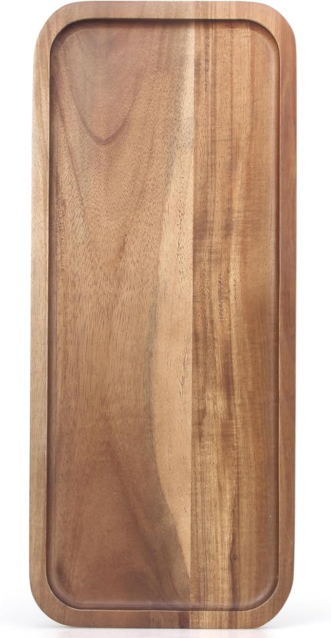 Wooden Serving Platters Acacia Long Charcuterie Boards Rectangle Wood Tray Home Decor Serving Cheese Board Appetizer Snack Plates Kitchen Dinner Platter for Food Dish Rectangular Cake Dessert Trays-Ruum Studio Home