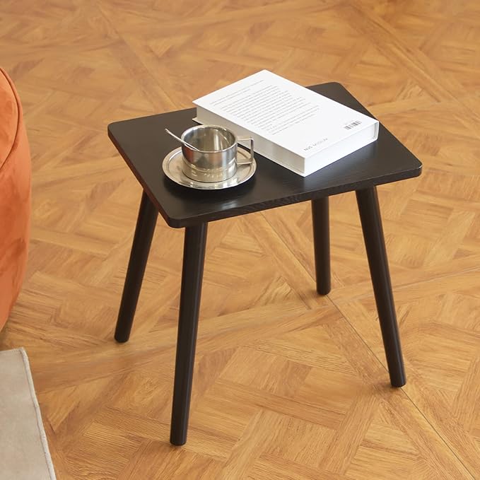 AWASEN Side Table, Small Black End Table for Living Room Bedroom Office Small Spaces, Modern Accent Side Table Nightstand with Solid Wood, Easy Assembly, (Black)-Ruum Studio Home