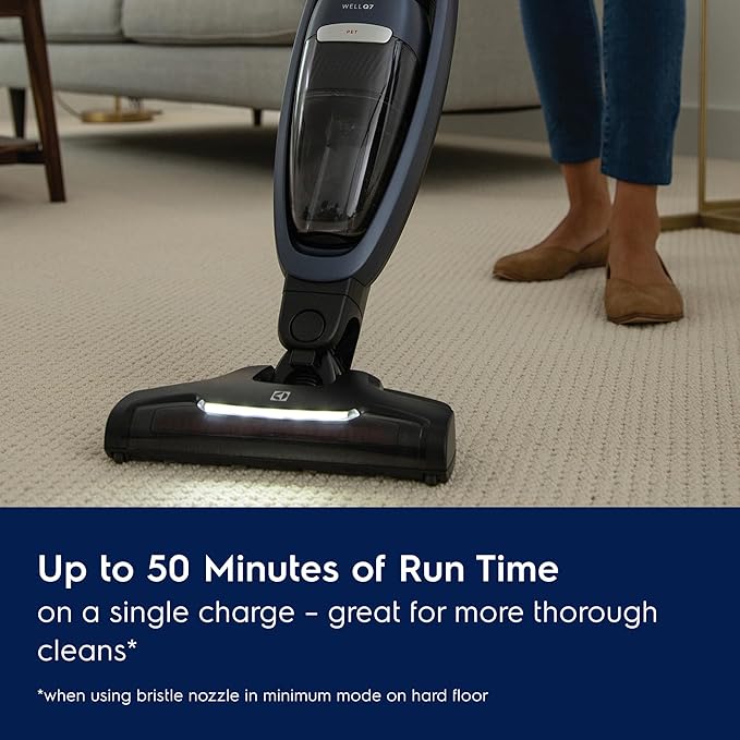 Electrolux WellQ7 Pet Cordless 2-in-1 Vacuum Cleaner with Motorized PetPro+ Nozzle for Easy Pet Hair Removal, 50-Minute Run Time, 2 Power Modes, Indigo Blue-Ruum Studio Home
