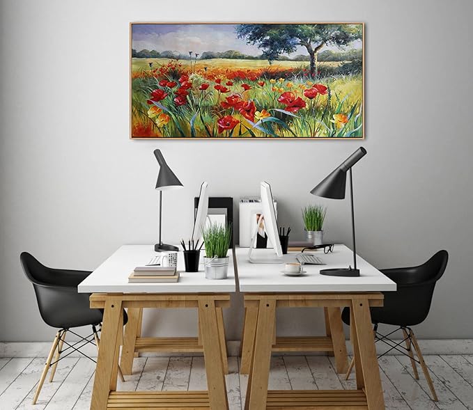 Green Tree Wall Art - Large Canvas for Living Room & Bedroom - Framed 24x48-Ruum Studio Home