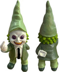 Halloween Decor Funny Garden Gnomes, Middle Fidget Gnome Statue Horror Movie Gnome Creepy Outdoor Decor for Haunted House Lawn Table Decoration (5.5in, Green)-Ruum Studio Home