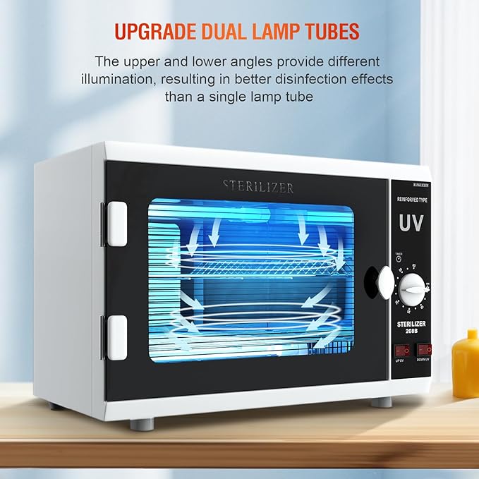 UV Sanitizer Cabinet. Dual Lamp UV Light Sanitizer Box with Timer Setting, Suitable for Cleaning of Various Items-Ruum Studio Home