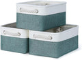 Bidtakay Small Storage Baskets for Shelves 3 Pack Fabric Storage Bins for Organizing Linen Collapsible Organizer for Closet-Deep Green-Ruum Studio Home
