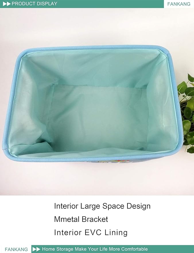 FANKANG Rectangular Laundry Basket Nursery Storage Fabric Storage Bin Storage Hamper,Gift Baskets (Single Dinosaur)-Ruum Studio Home