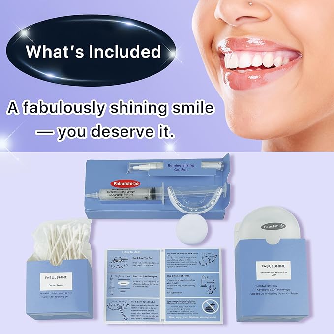 American Teeth Whitening Kit, Teeth Whitening Gel, Pen, Whitening Trays with Light, 25 Uses, Whiten Up to 8 Shades in 1 Week, 2025 Powerful Teeth Whitener-Ruum Studio Home