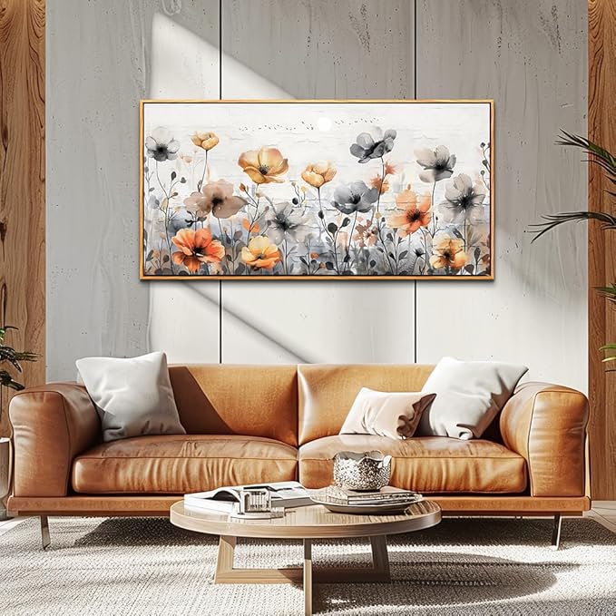 ZUITINGHUA Wood Framed Canvas Wall Art For Living Room Wall Decor For Bedroom Office Wall Decorations Flowers Landscape Paintings Farmhouse Pictures Artwork Room Aesthetic Home Decor 20x40 In-Ruum Studio Home