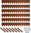 Worth Garden 6 Pack Pre-Rusted Cor-Ten Steel Landscape Edging - 40" L x 5.5" H Each (20ft Total) - No-Dig Hammer-in Heavy Duty 14-Gauge Metal Border w/ 7 Clips & Gloves - Edge for Lawn Yard-Ruum Studio Home