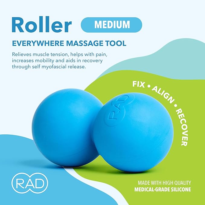 RAD Original Peanut Massage Ball – Medium Density Yoga Deep Tissue Roller Ball – Myofascial Release for Back, Neck, Feet, Psoas & Spine – Suboccipital & Thoracic Trigger Point Therapy-Ruum Studio Home