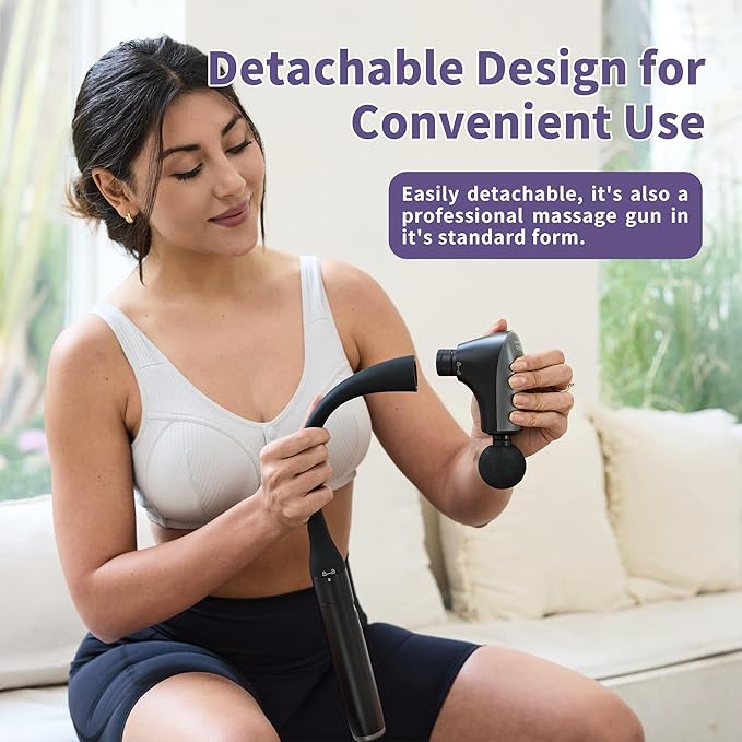 2-in-1 Detachable Muscle Massage Gun Deep Tissue with 20'' Extension Handle, Back and Neck Massager for Pain Relief, Handheld Massager for Shoulder Lower Back Leg Waist, FSA-HSA Eligible-Ruum Studio Home